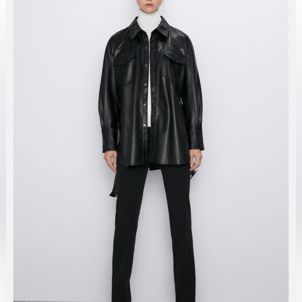 Zara leather shirt / shacket